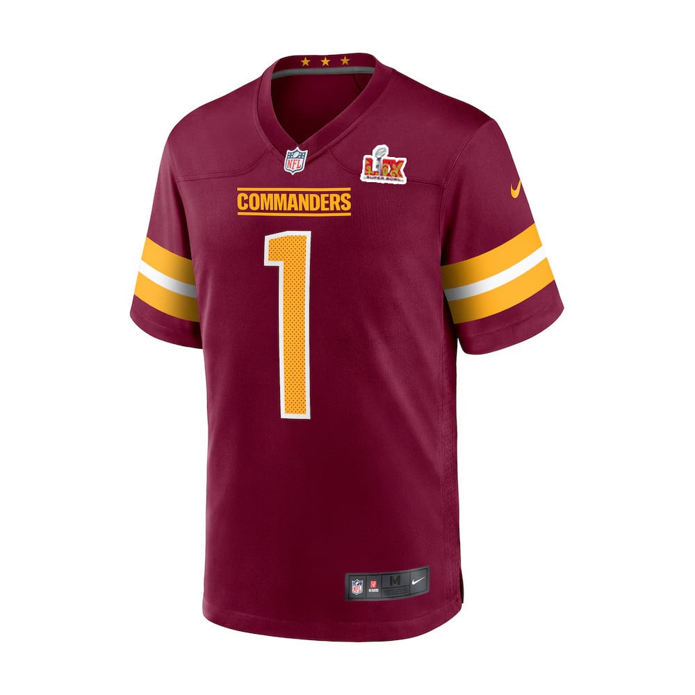 Noah Igbinoghene #1 Washington Commanders Super Bowl LIX Burgundy NFL Jersey Men's