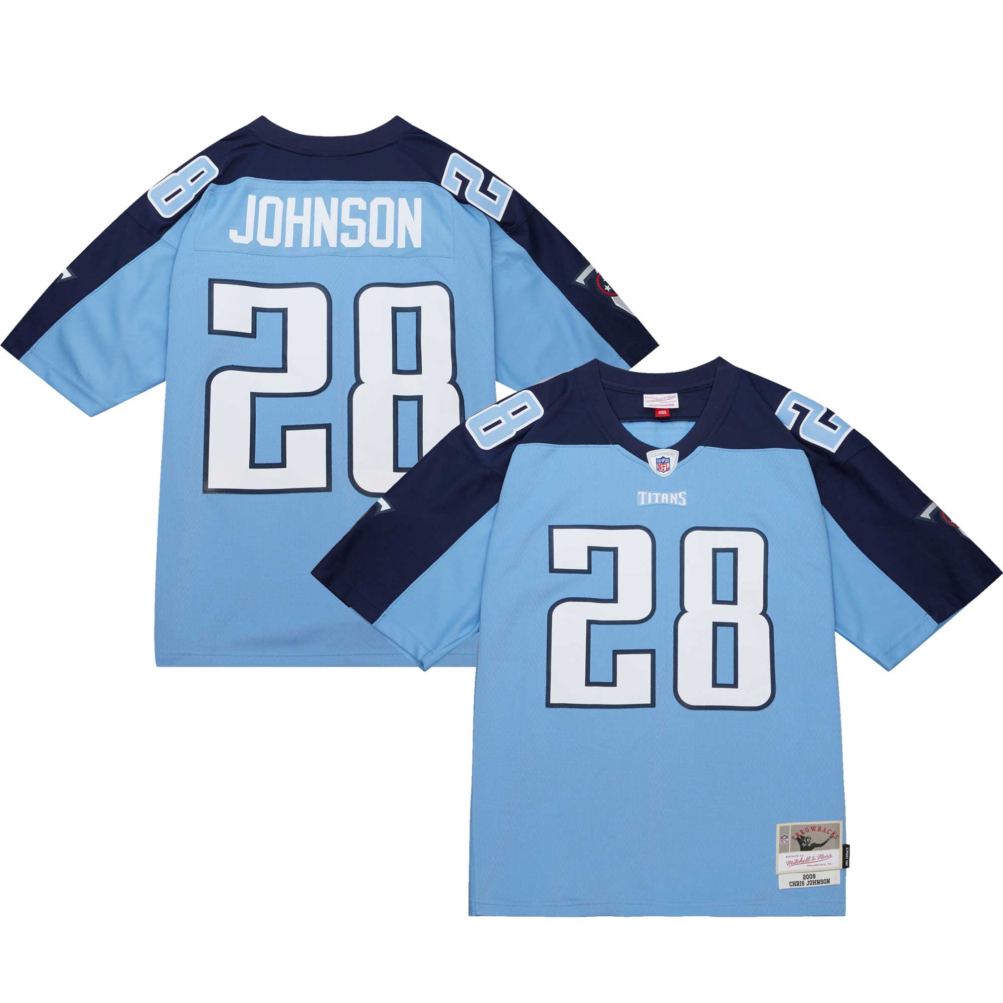 Tennessee Titans Chris Johnson Mitchell Ness Light Blue Legacy NFL Jersey Men's