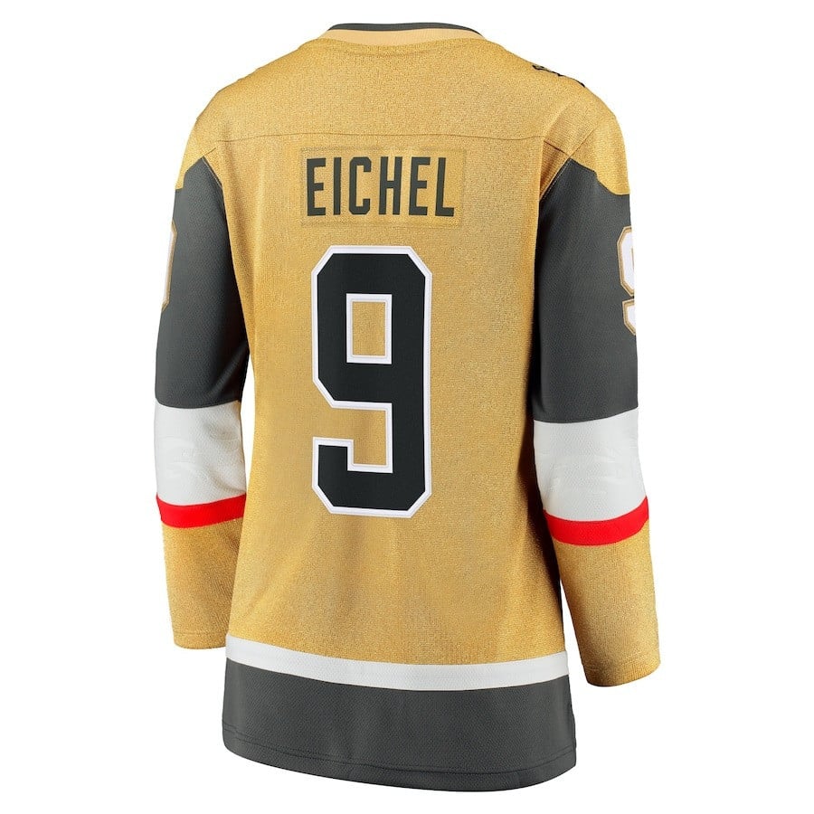 Jack Eichel 9 Vegas Golden Knights 2023 Stanley Cup Final Home Breakaway Player Gold NHL Jersey Women's