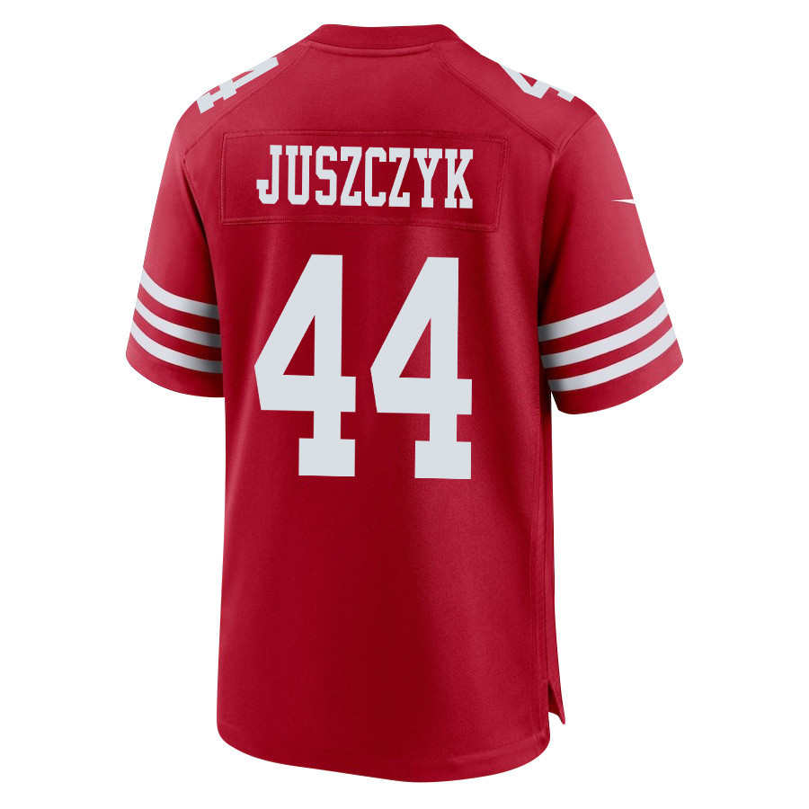 Kyle Juszczyk 44 San Francisco 49ers Super Bowl LVIII Patch Game Scarlet NFL Jersey Men's