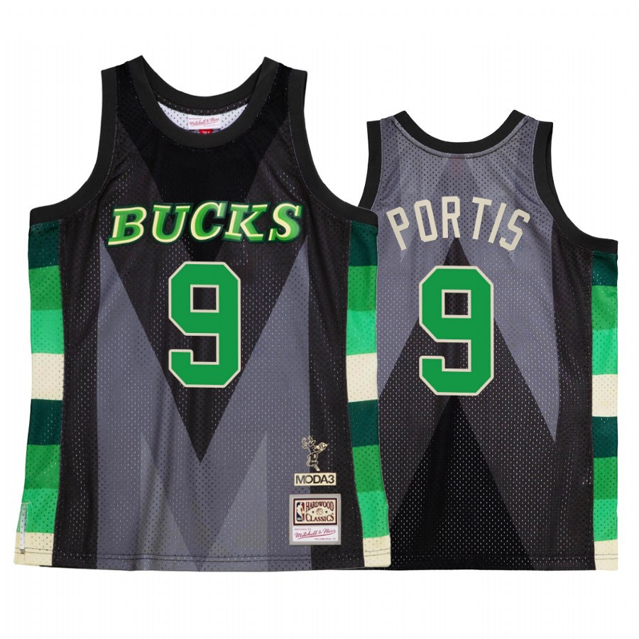 Bobby Portis 9 Milwaukee Bucks My Town Moda 3 Black NBA Jersey Men's