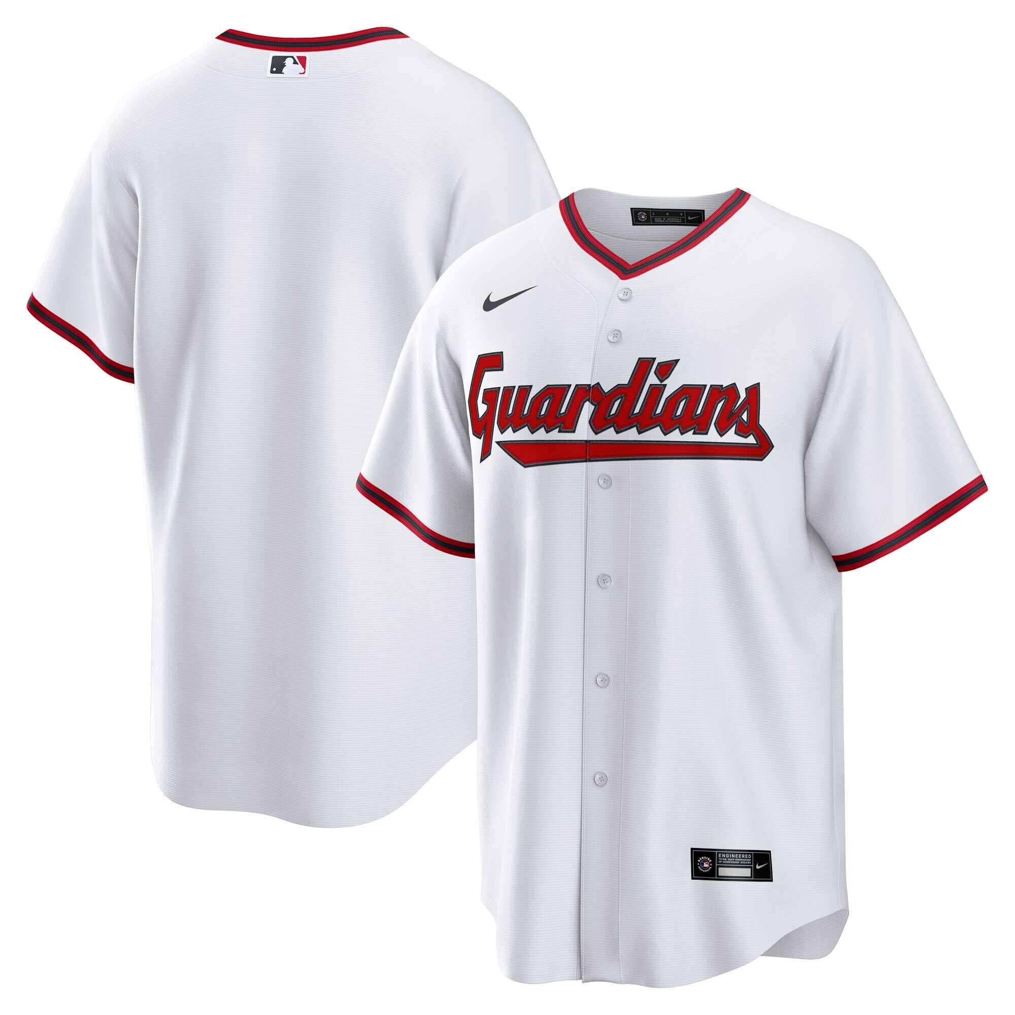 Cleveland Guardians White Home Home Blank MLB Jersey Men's