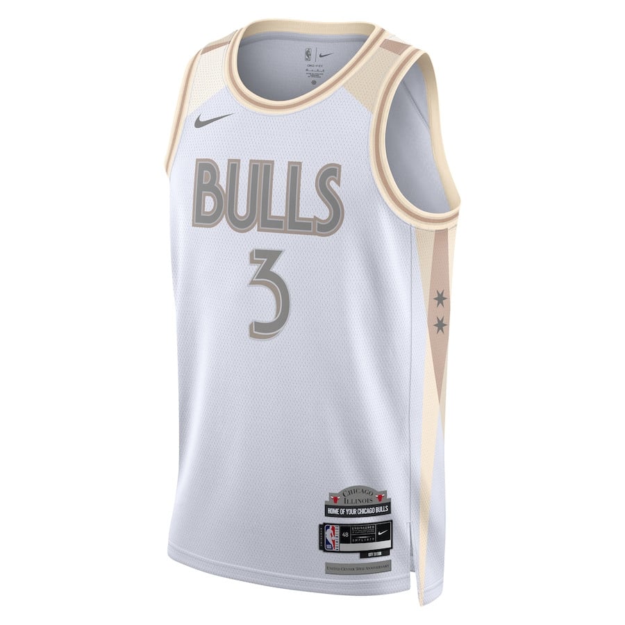 Josh Giddey 3 Chicago Bulls Unisex 2024/25 Swingman Player City Editio White NBA Jersey Unisex