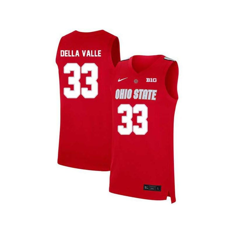 33 Amedeo Della Valle Red Elite Ohio State Buckeyes NCAA Jersey Men's