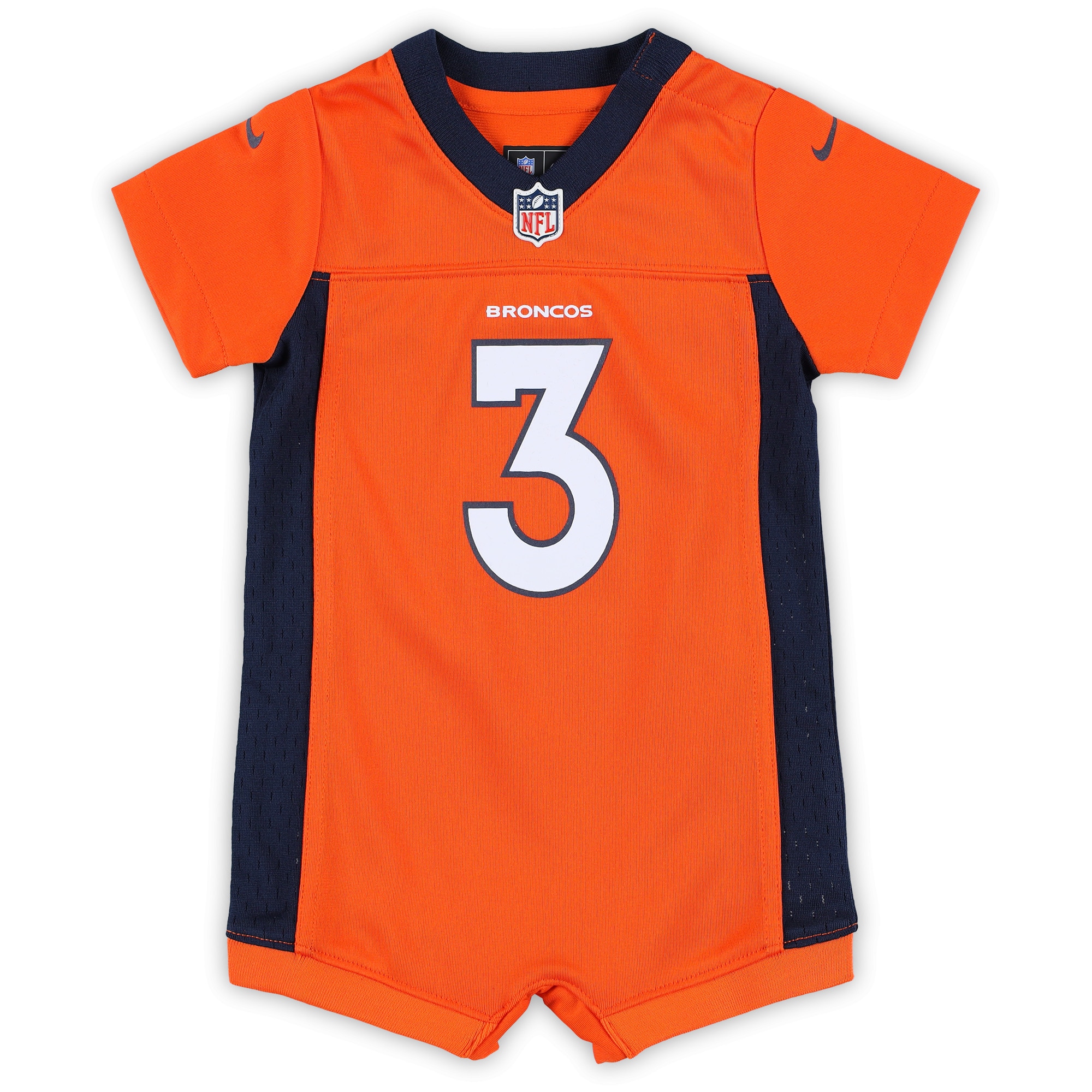 Newborn Infant Denver Broncos Russell Wilson Orange Game Romper NFL Jersey Men's