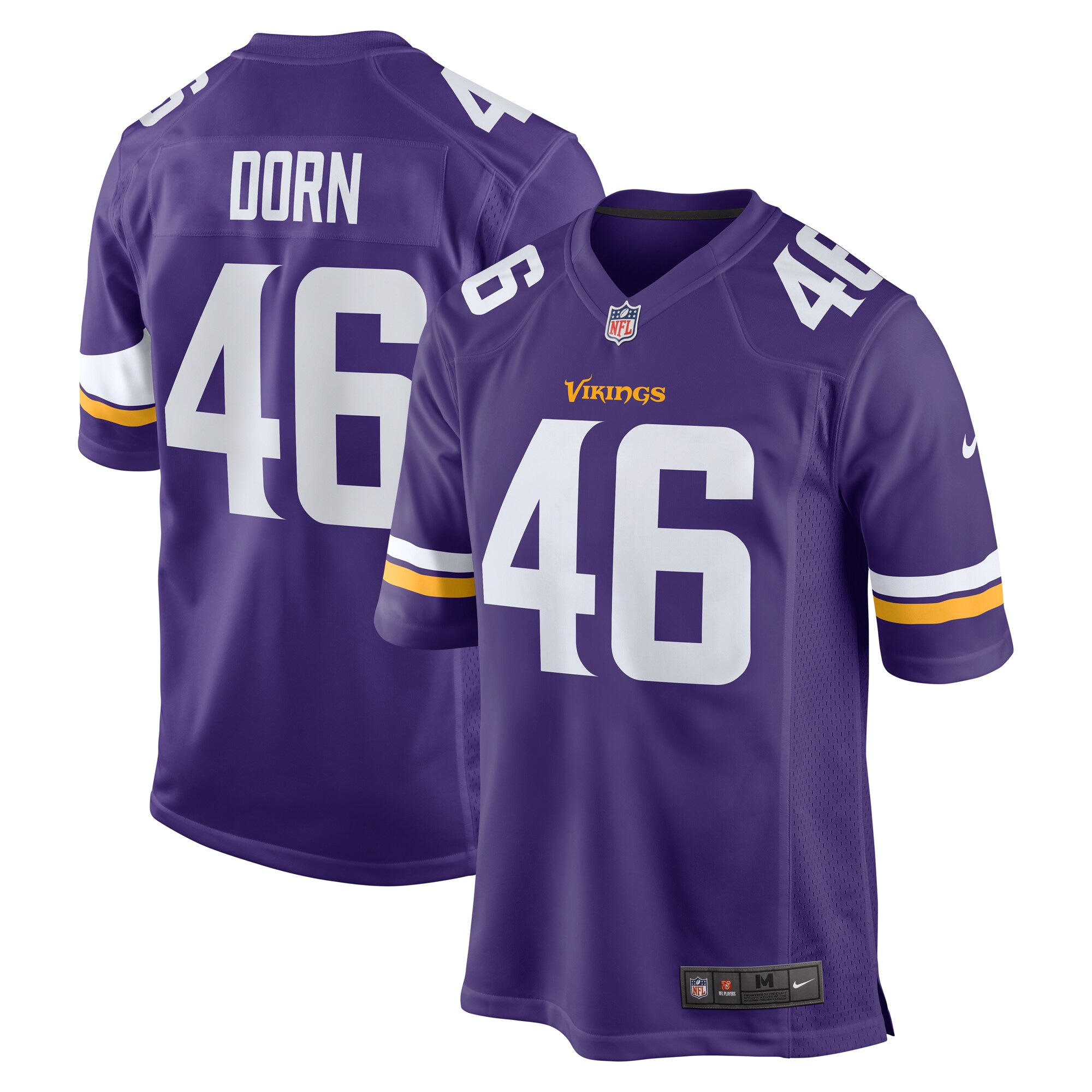 Minnesota Vikings Myles Dorn Purple Game NFL Jersey Men's