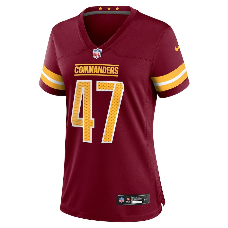 Zane Gonzalez 47 Washington Commanders Game Burgundy NFL Jersey Women's