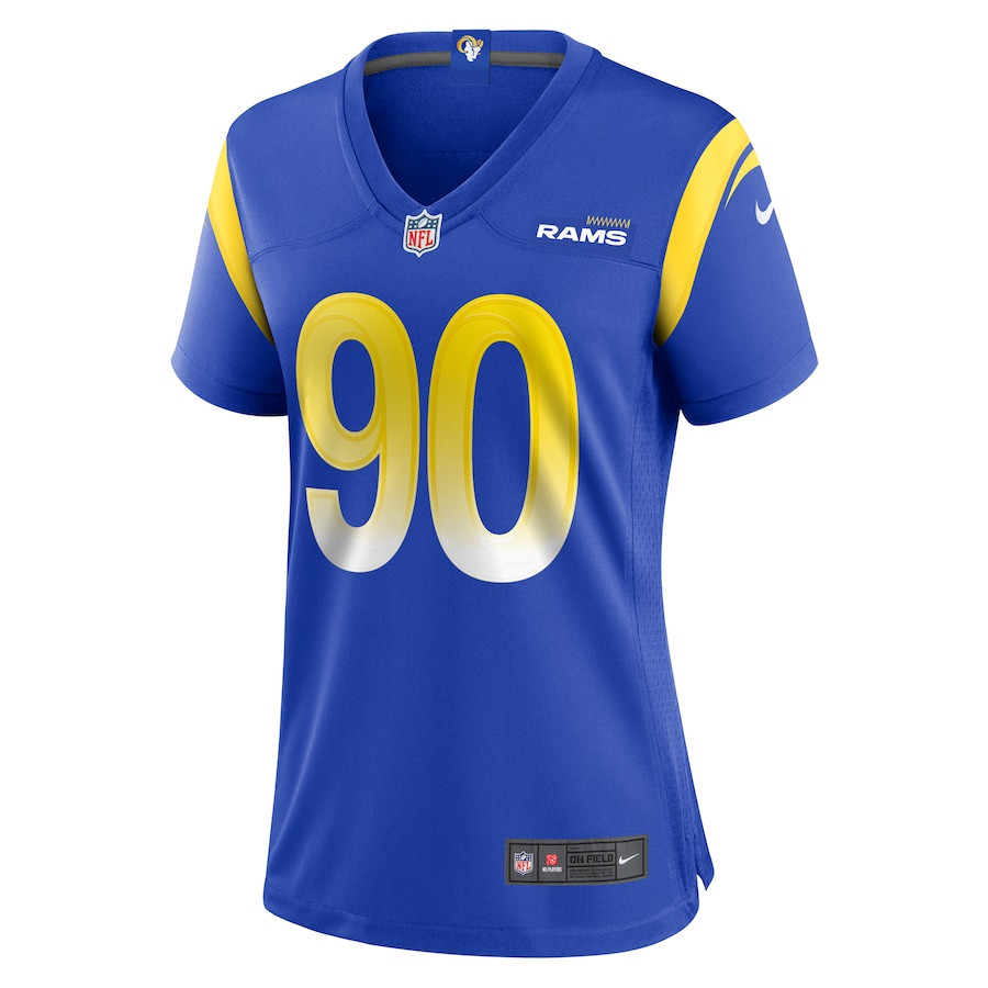 Tyler Davis 90 Los Angeles Rams Game Royal NFL Jersey Women's
