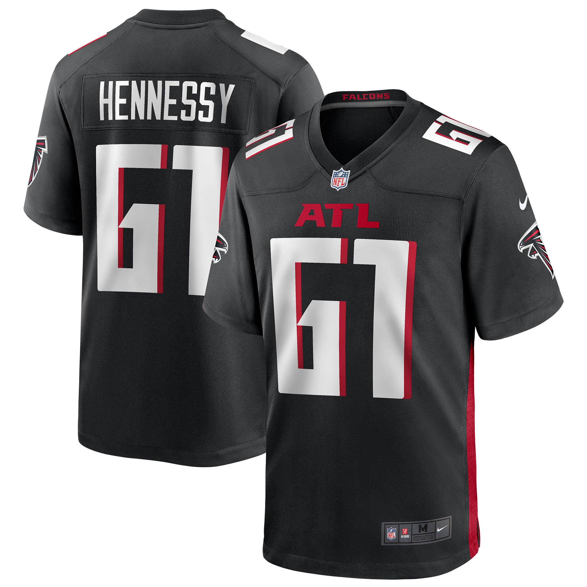 Atlanta Falcons Matt Hennessy Black Player Game NFL Jersey Men's