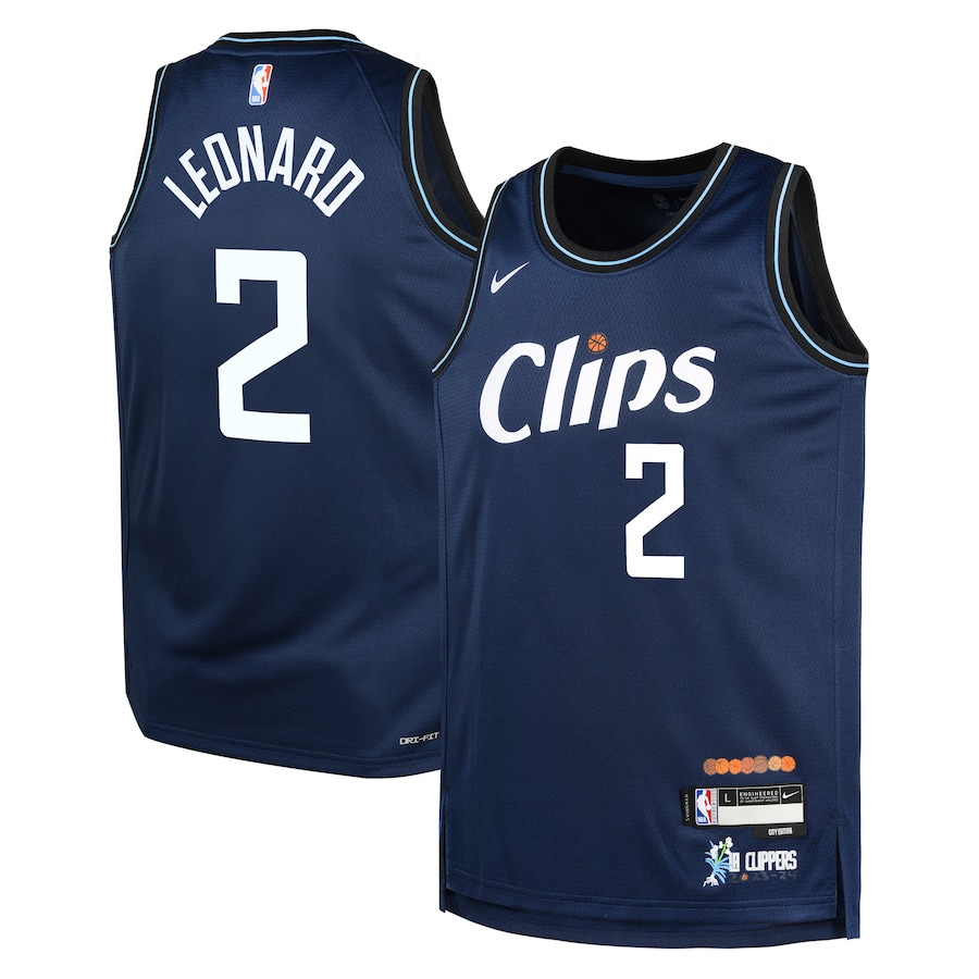 Kawhi Leonard 2 Los Angeles Clippers 2023/24 City Edition Swingma Navy NBA Jersey Youth