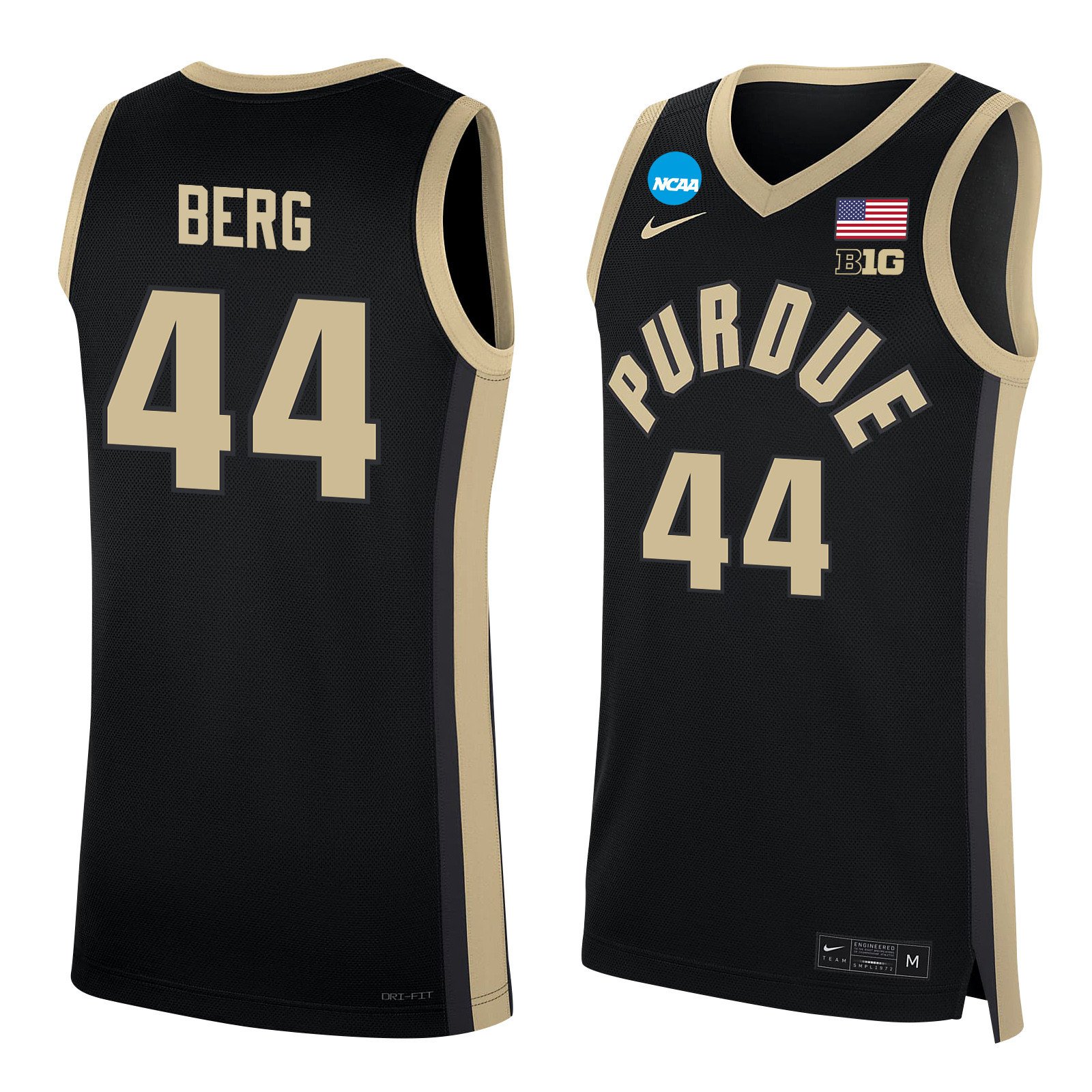 Will Berg 44 Purdue Boilermakers 2024 Black Unisex NCAA Jersey Unisex