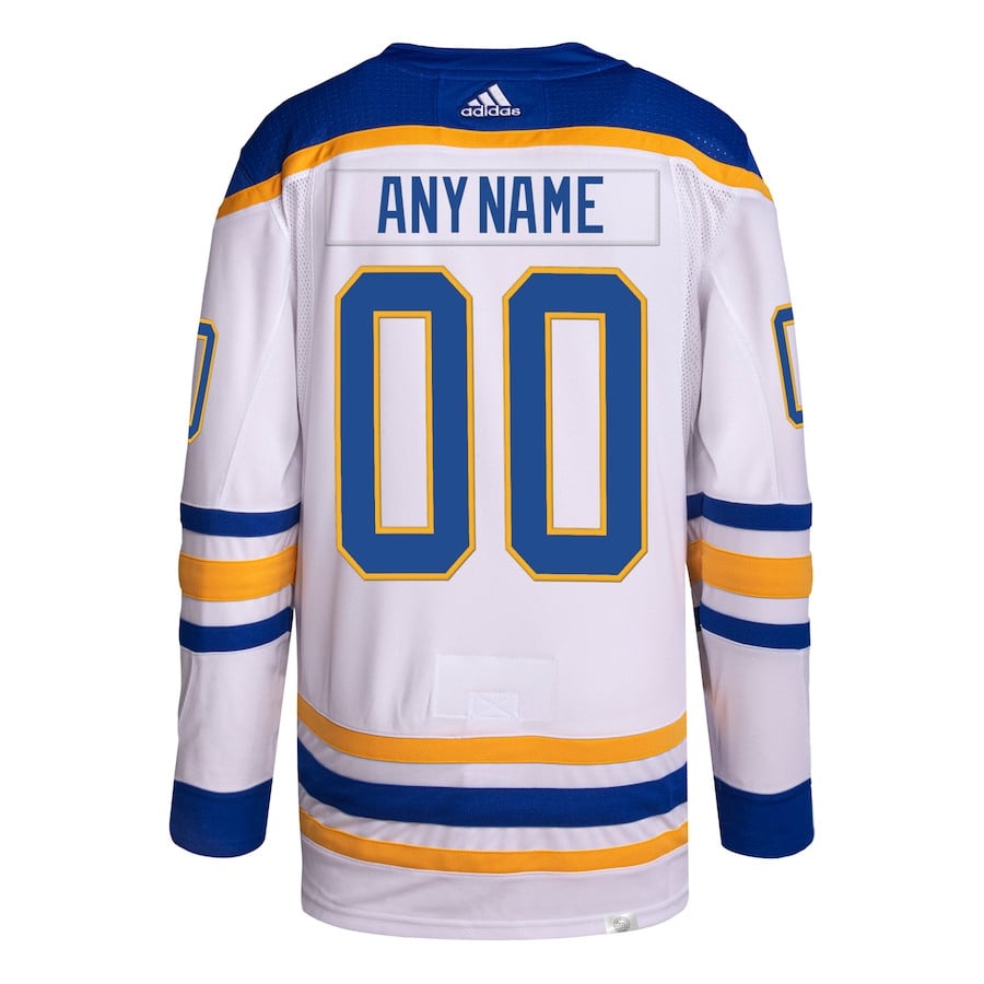 Buffalo Sabres Away Primegreen Custom White NHL Jersey Men's