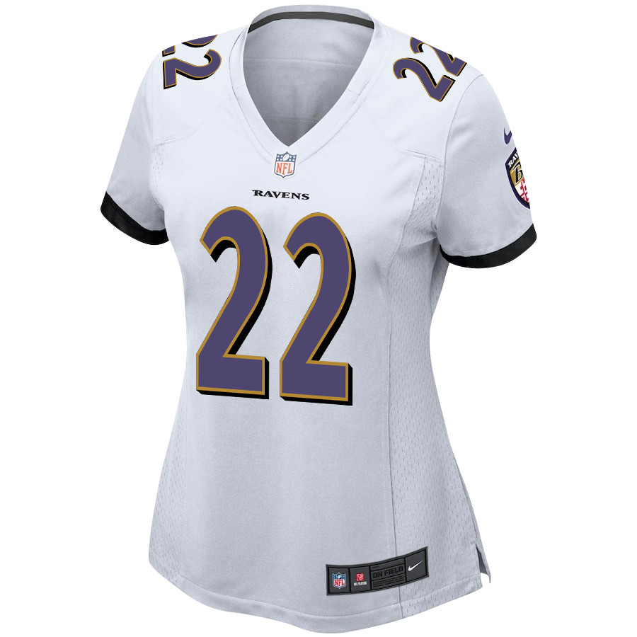 Derrick Henry 22 Baltimore Ravens Game White NFL Jersey Women's