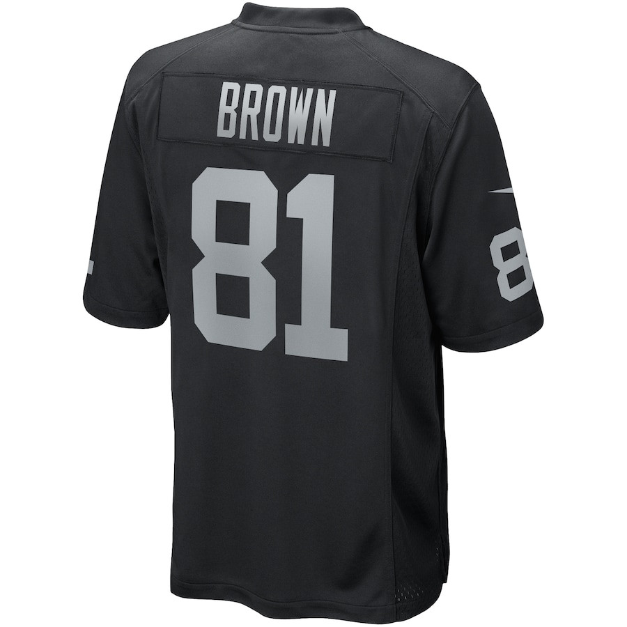 Tim Brown 81 Las Vegas Raiders Game Retired Black NFL Jersey Men's