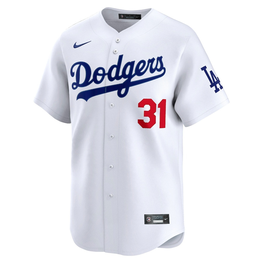 Tyler Glasnow 31 Los Angeles Dodgers Home Limited Player White MLB Jersey Men's