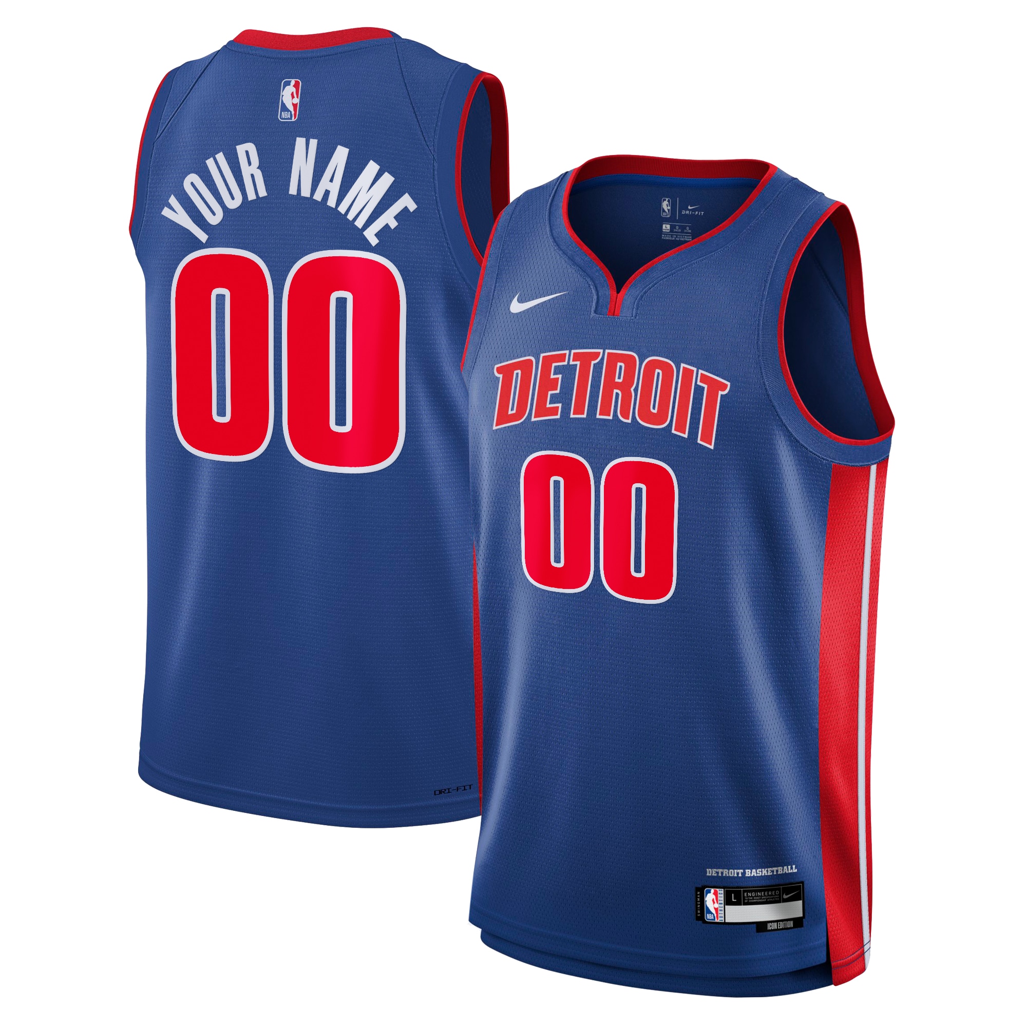 Detroit Pistons Icon Swingman Custom NBA Jersey Youth