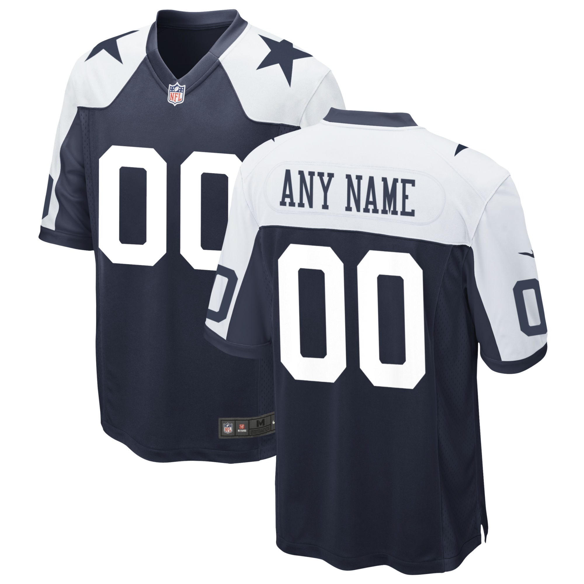 Dallas Cowboys Navy Alternate Custom Game NFL Jersey Men's