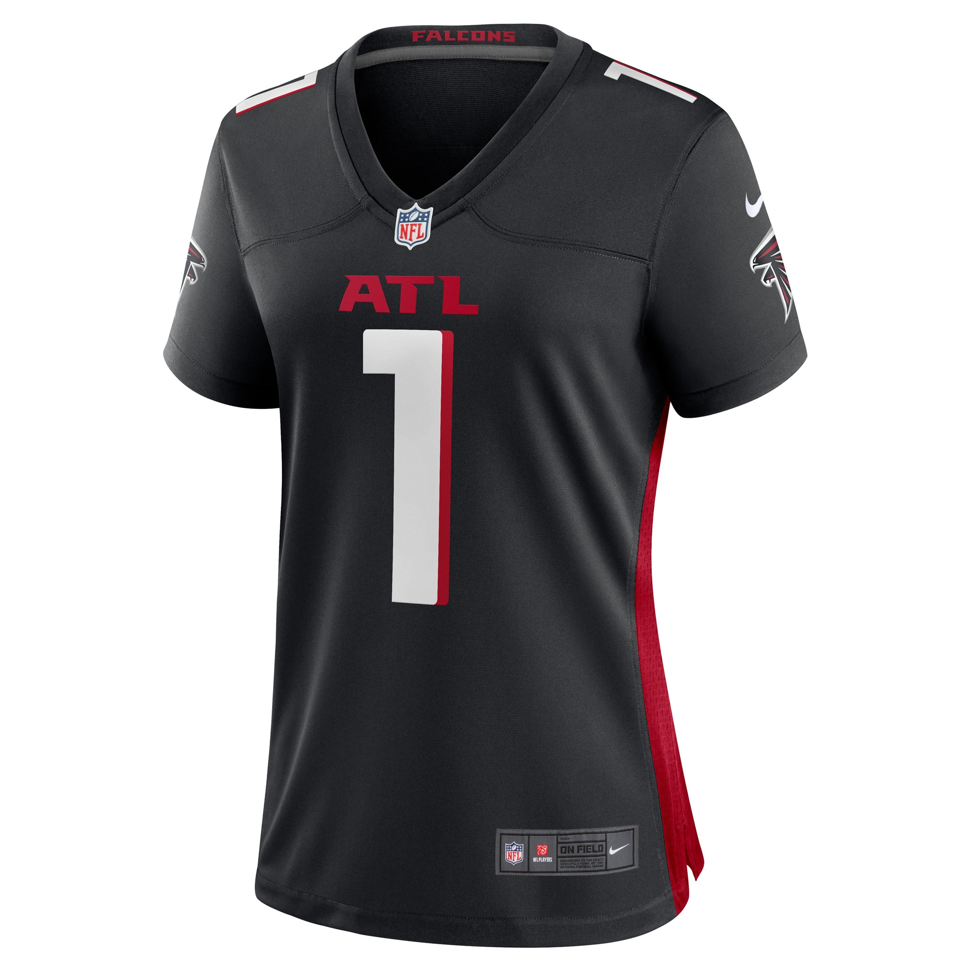 Atlanta Falcons Number 1 Bride Black Game NFL Jersey Women's