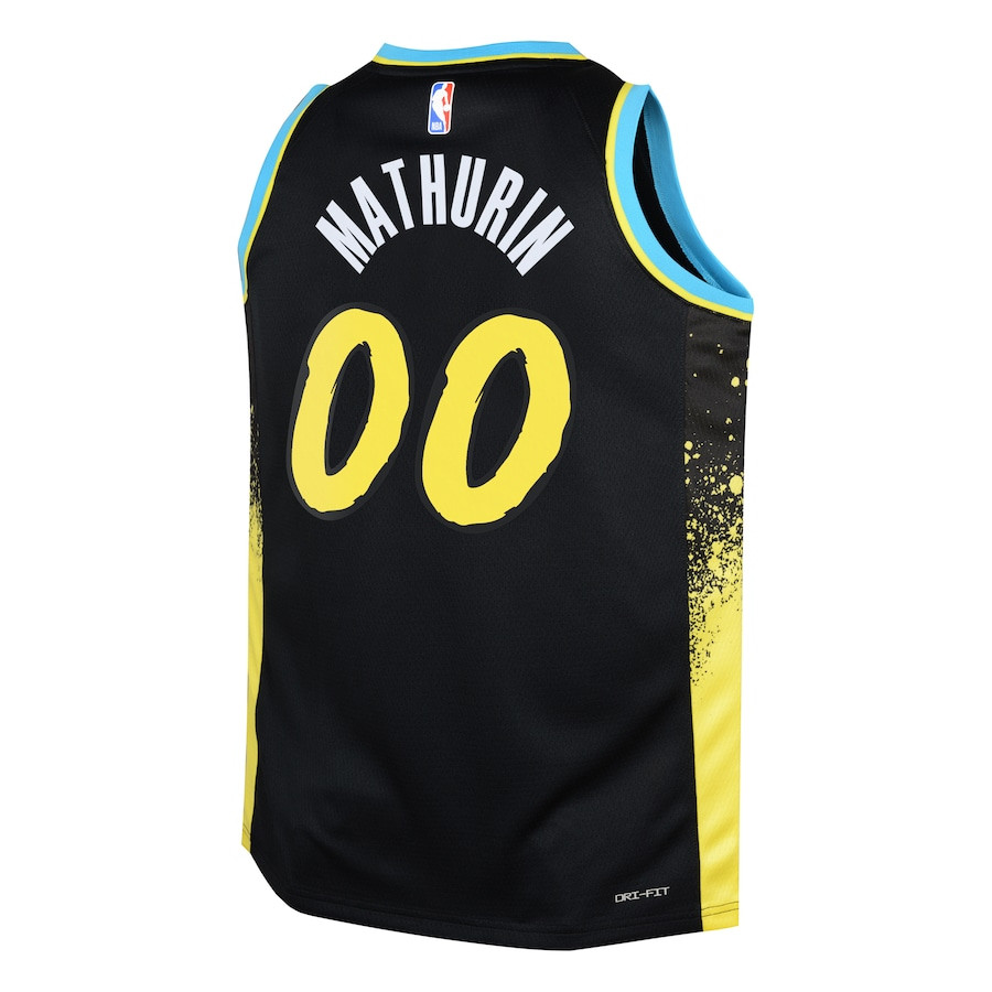 Bennedict Mathurin 00 Indiana Pacers 2023/24 City Edition Swingma Black NBA Jersey Youth