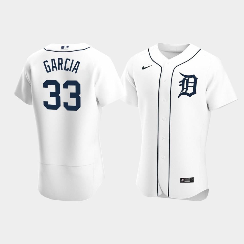 Bryan Garcia 33 Detroit Tigers White Home MLB Jersey Men's