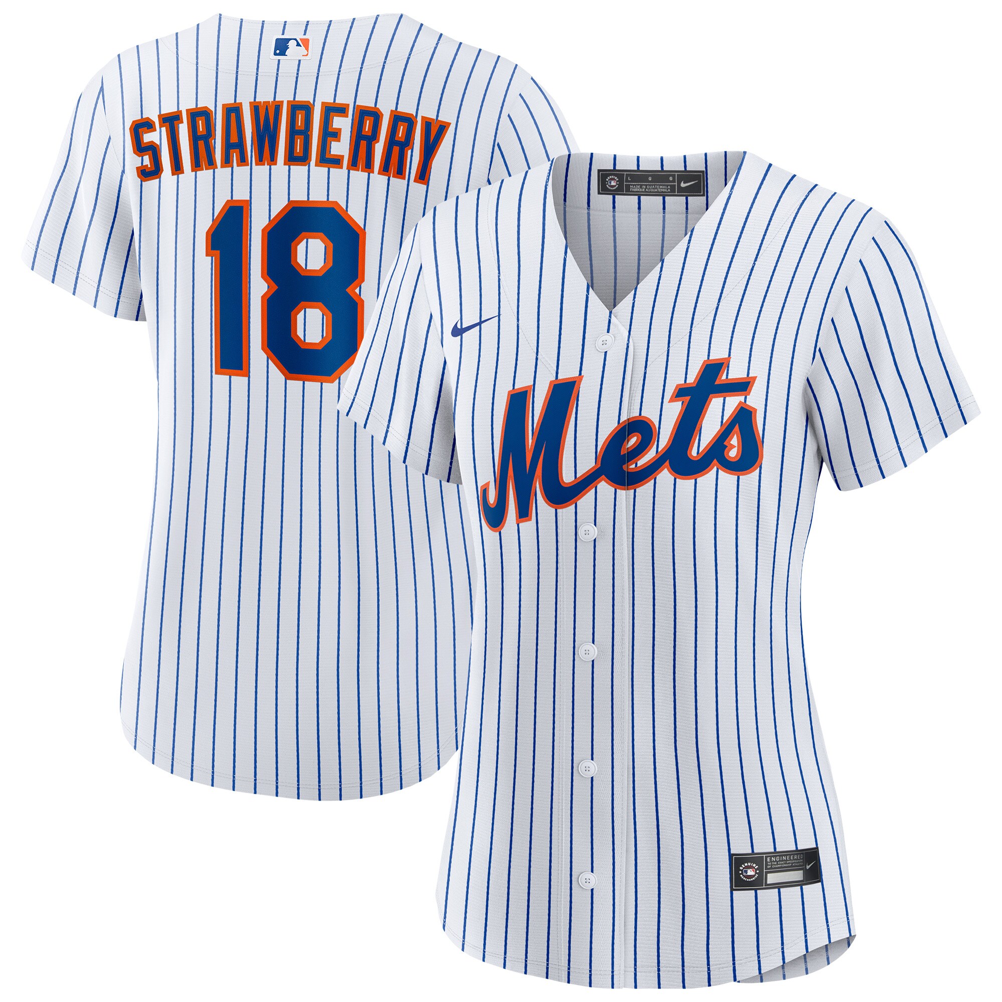New York Mets Darryl Strawberry White Home Player MLB Jersey Women's