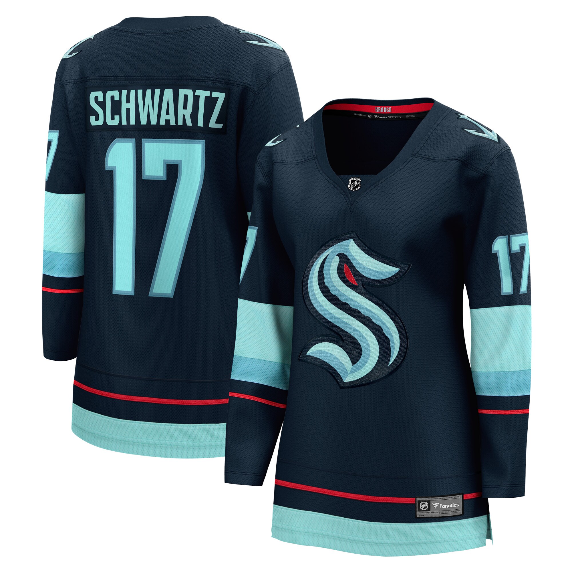 Seattle Kraken Jaden Schwartz Navy Home Breakaway Player NHL Jersey Women's