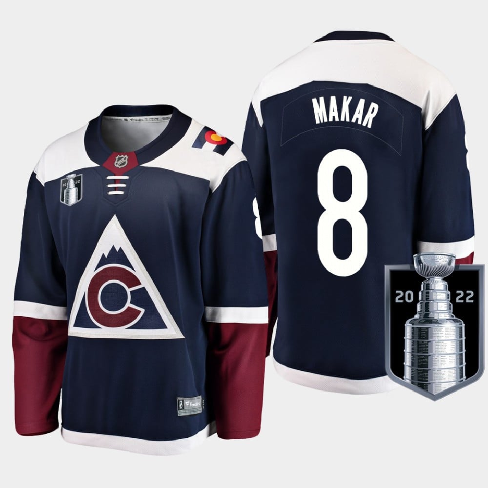 Cale Makar 8 Colorado Avalanche 2022 Stanley Cup Finals Navy Alternate NHL Jersey Men's