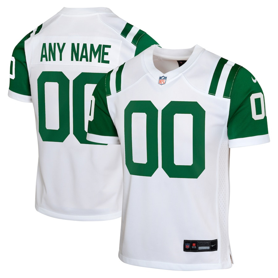 New York Jets Classic Alternate Custom White NFL Jersey Youth