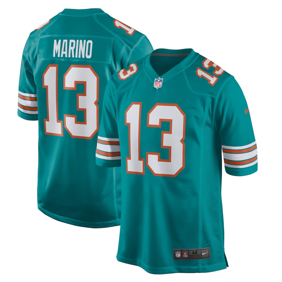 Dan Marino 13 Miami Dolphins Retired Aqua NFL Jersey Men's