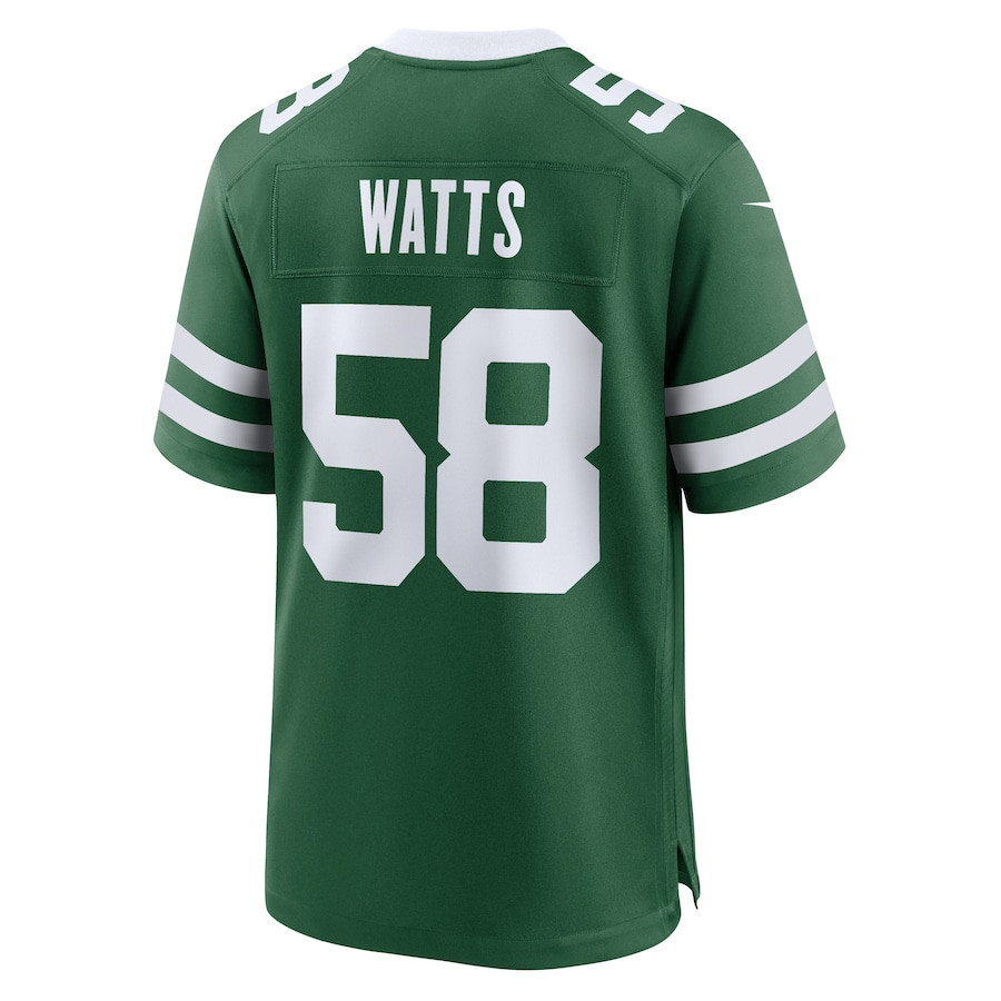 Eric Watts 58 New York Jets Team Game Legacy Green NFL Jersey Men's