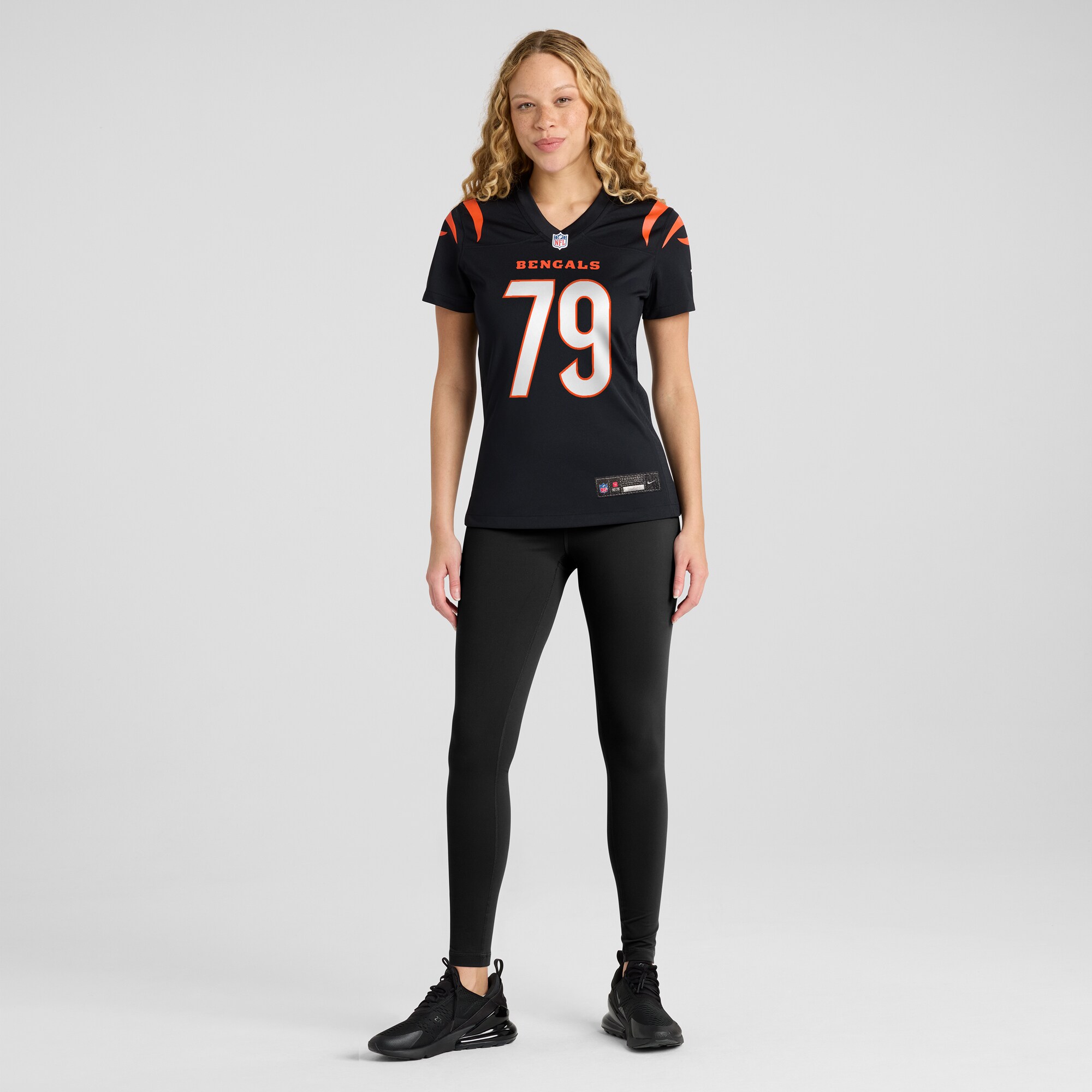 Cincinnati Bengals Jackson Carman Black Game NFL Jersey Women's