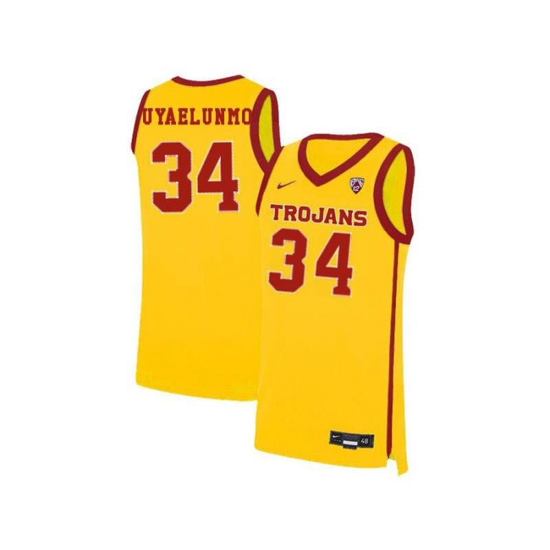 34 Victor Uyaelunmo Yellow Elite USC Trojans NCAA Jersey Men's