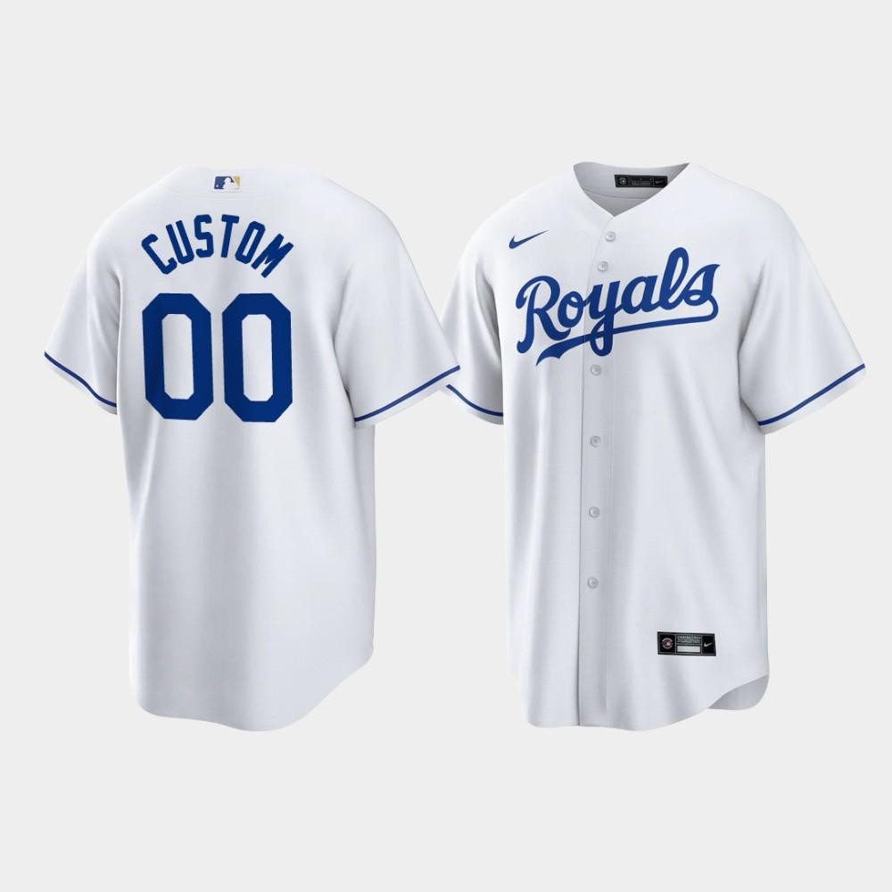Custom Kansas City Royals White Home Player MLB Jersey Men's