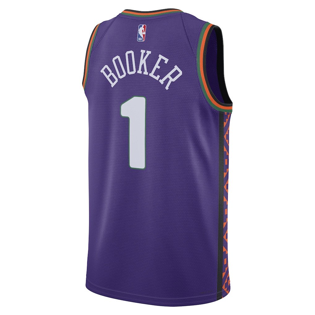 Devin Booker 1 Phoenix Suns Unisex 2024/25 Swingman Player City Edition Purple NBA Jersey Unisex