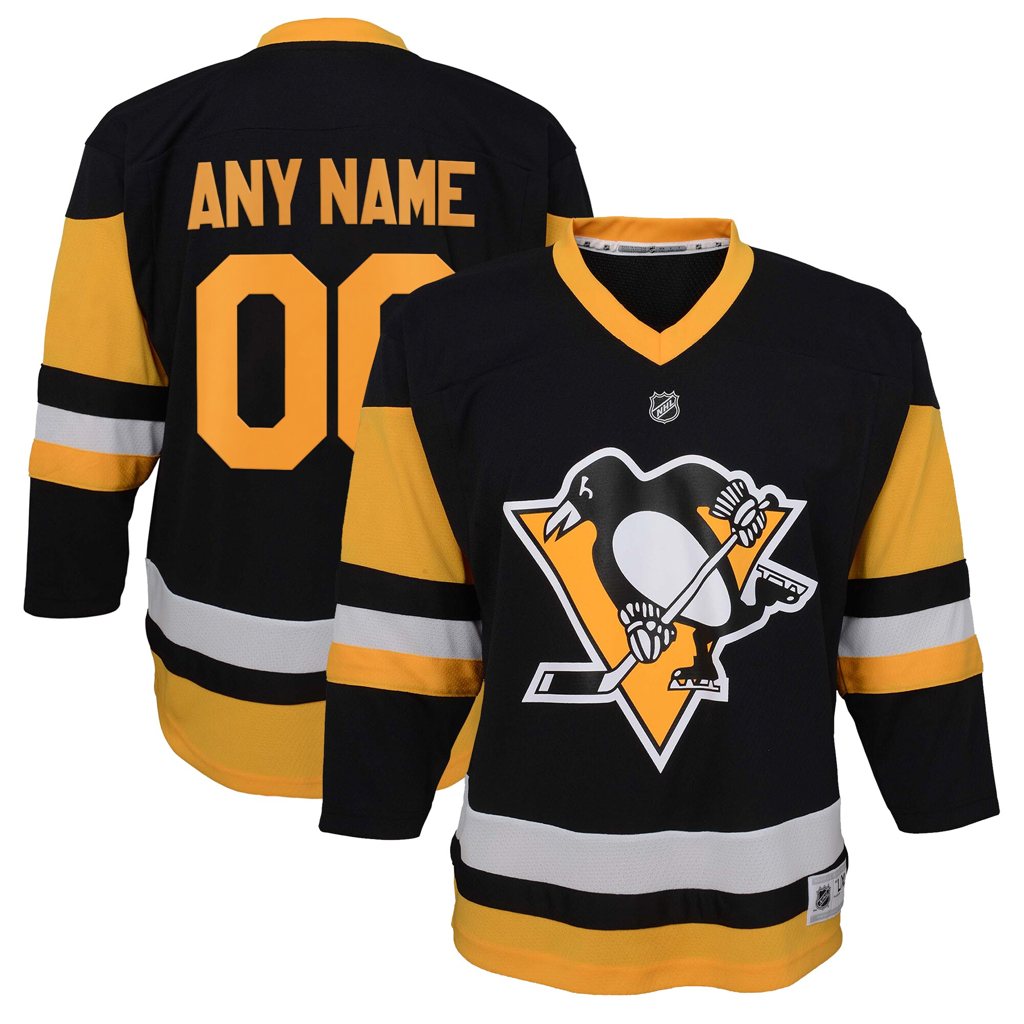 Pittsburgh Penguins Black Home Custom NHL Jersey Youth