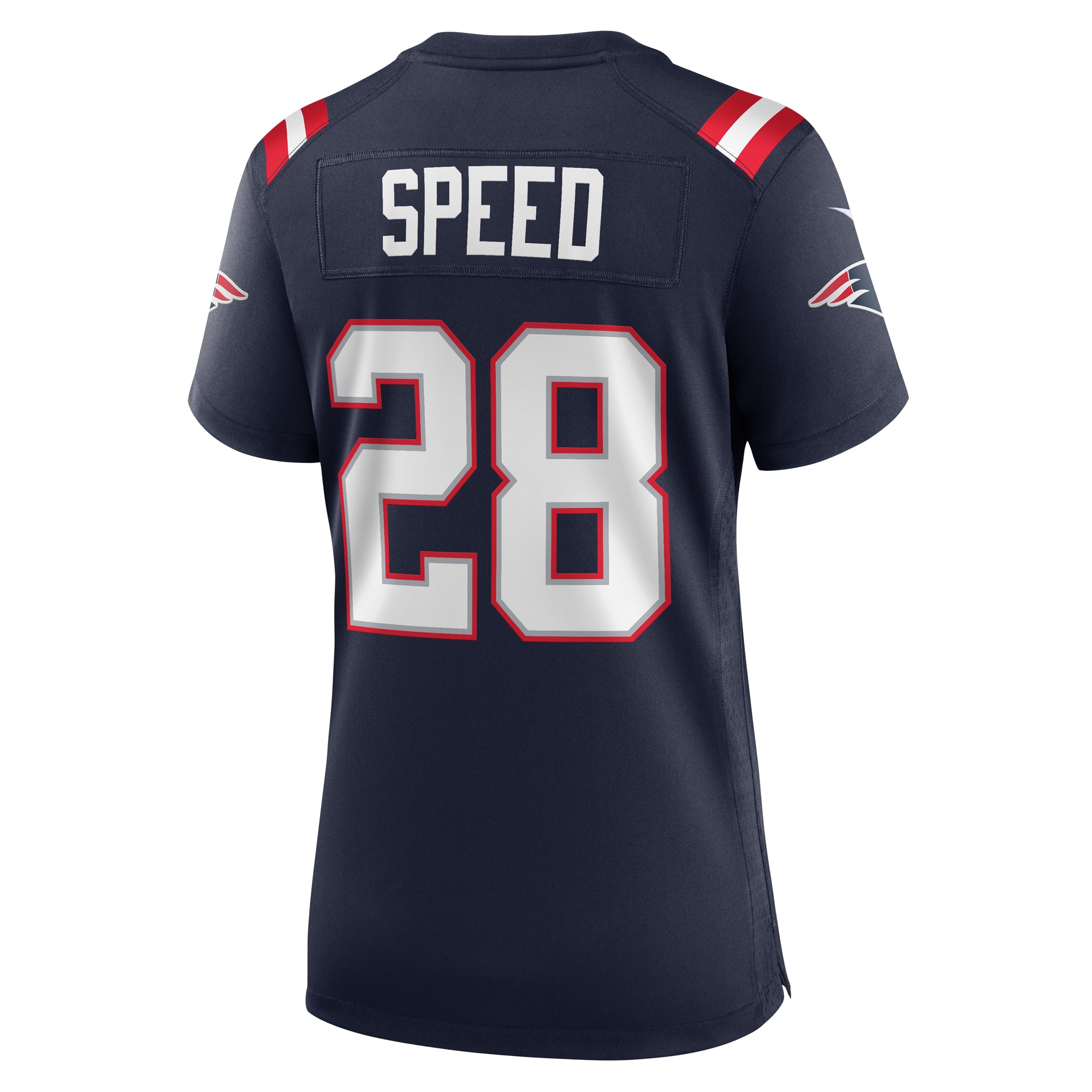 New England Patriots Ameer Speed Navy Team Game NFL Jersey Women's