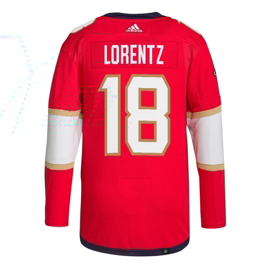 Steven Lorentz 18 Florida Panthers 2024 Playoffs Patch Home Red NHL Jersey Men's