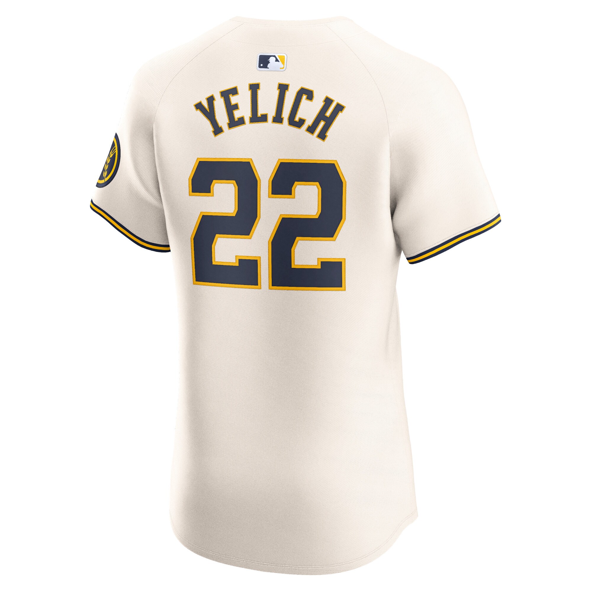 Milwaukee Brewers Christian Yelich Cream Home Elite Player MLB Jersey Men's