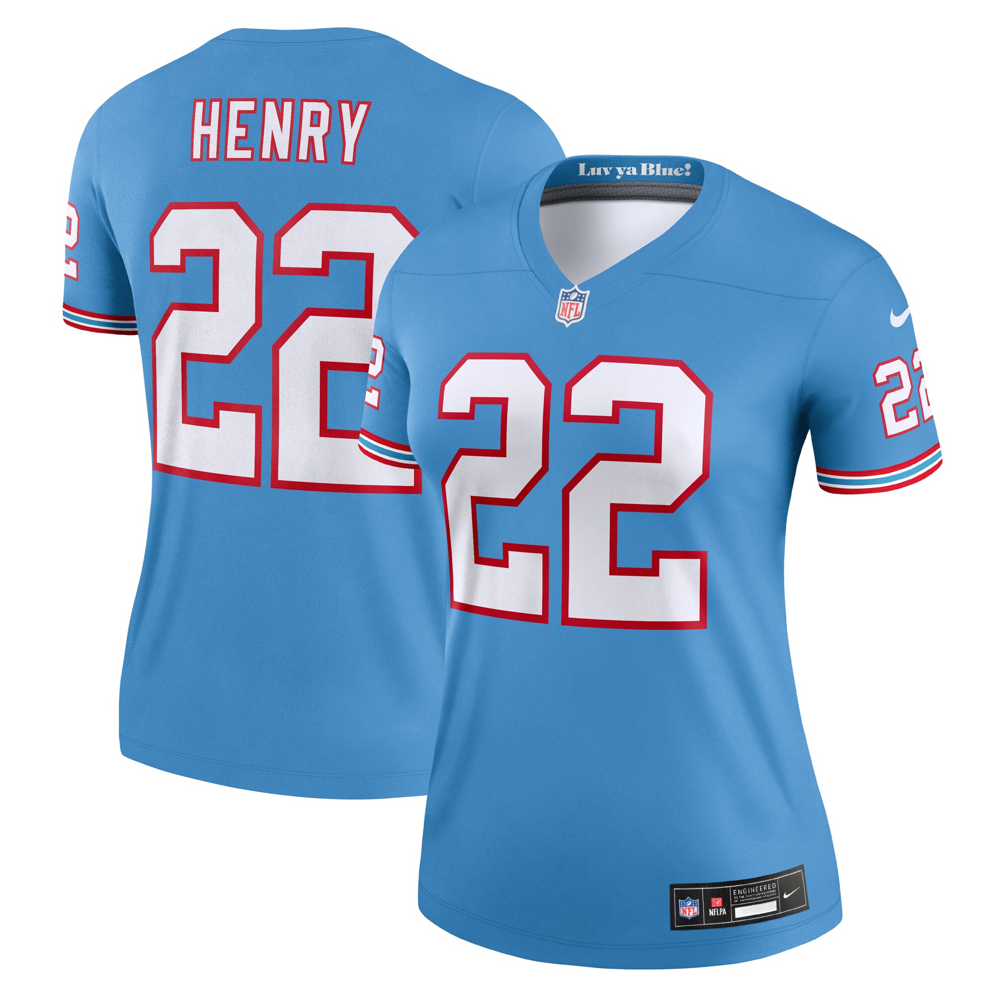 Tennessee Titans Derrick Henry Light Blue Alternate Legend Player Performance Top NFL Jersey Women's