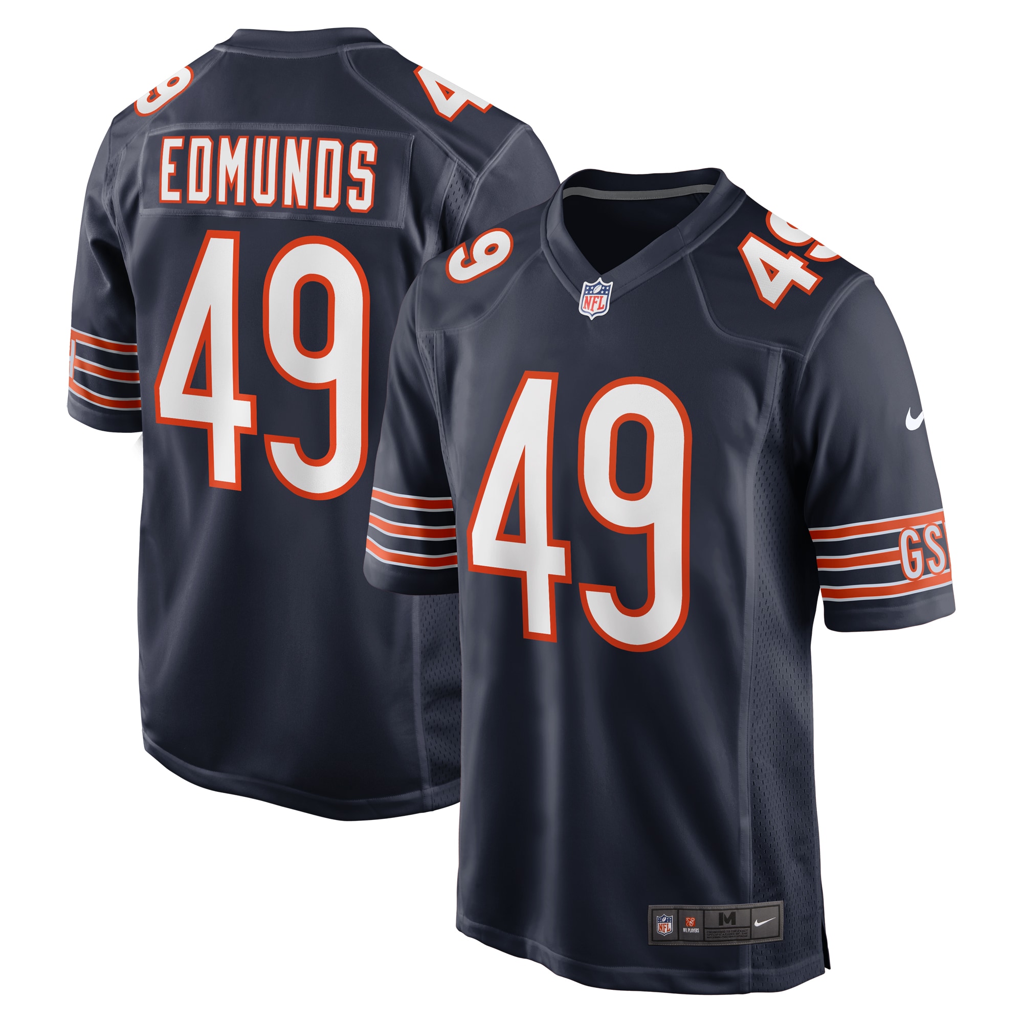Chicago Bears Tremaine Edmunds Navy Game Player NFL Jersey Men's