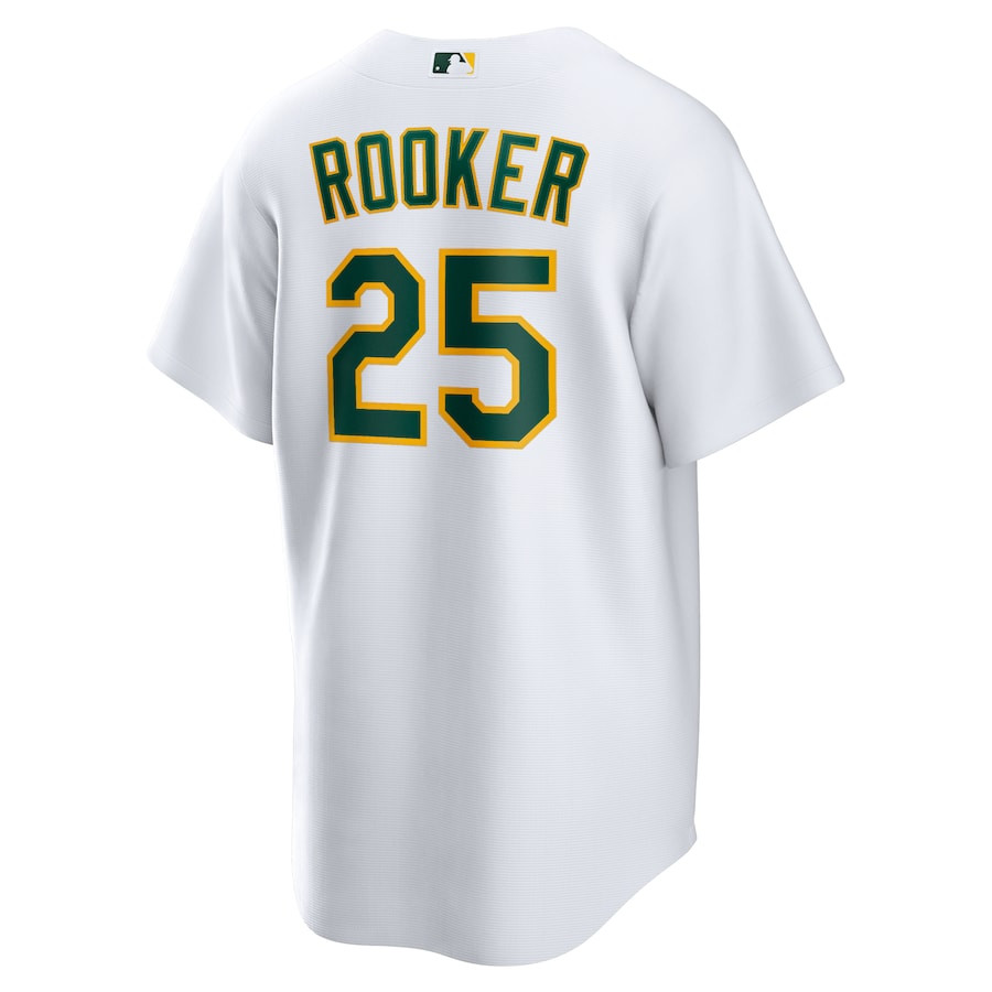 Brent Rooker 25 Oakland Athletics Home White MLB Jersey Men's