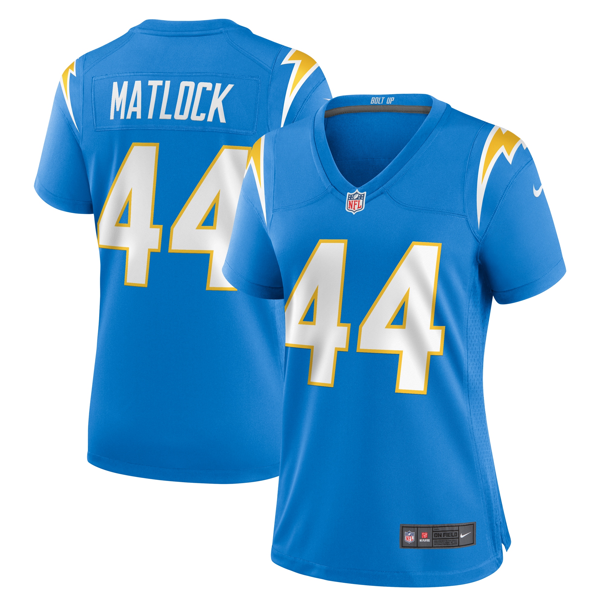 Los Angeles Chargers Scott Matlock Powder Blue Game NFL Jersey Women's