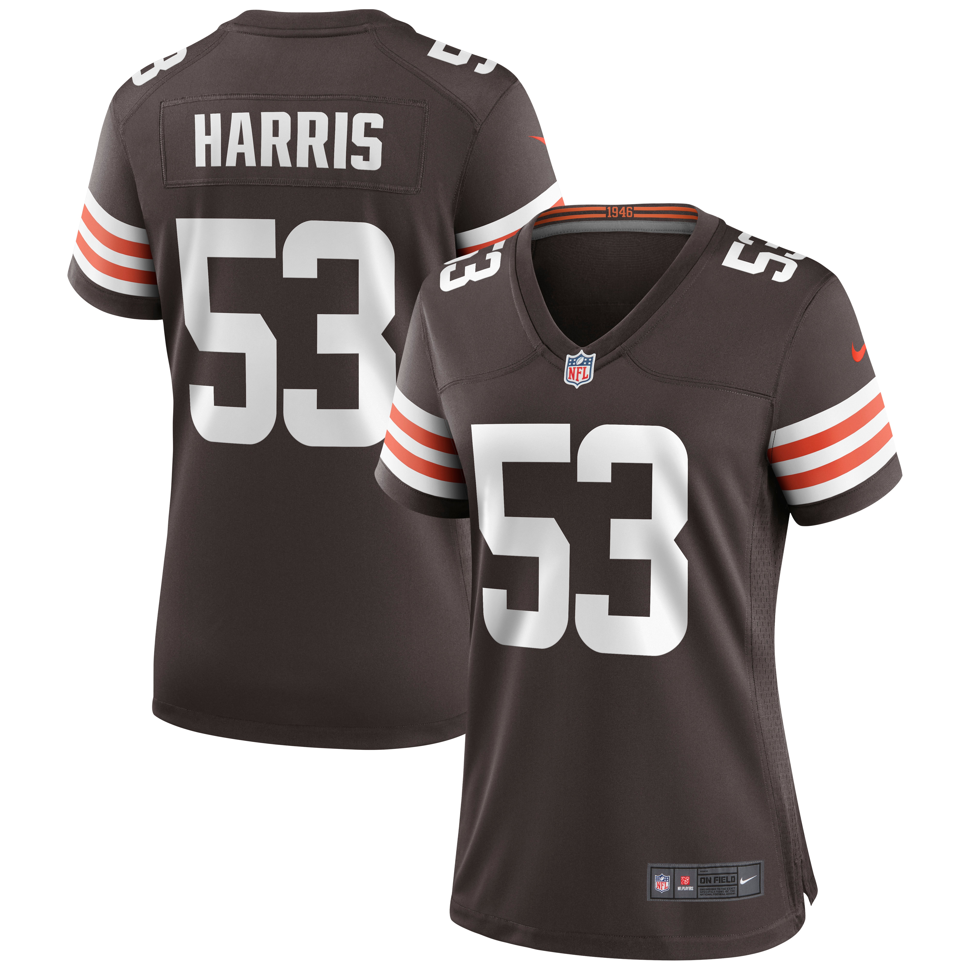 Cleveland Browns Nick Harris Brown Game NFL Jersey Women's