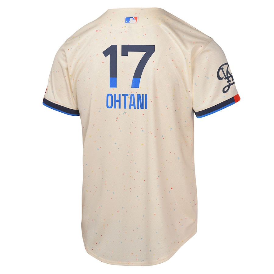 Shohei Ohtani 17 Los Angeles Dodgers 2024 City Connect Limited Cream MLB Jersey Youth