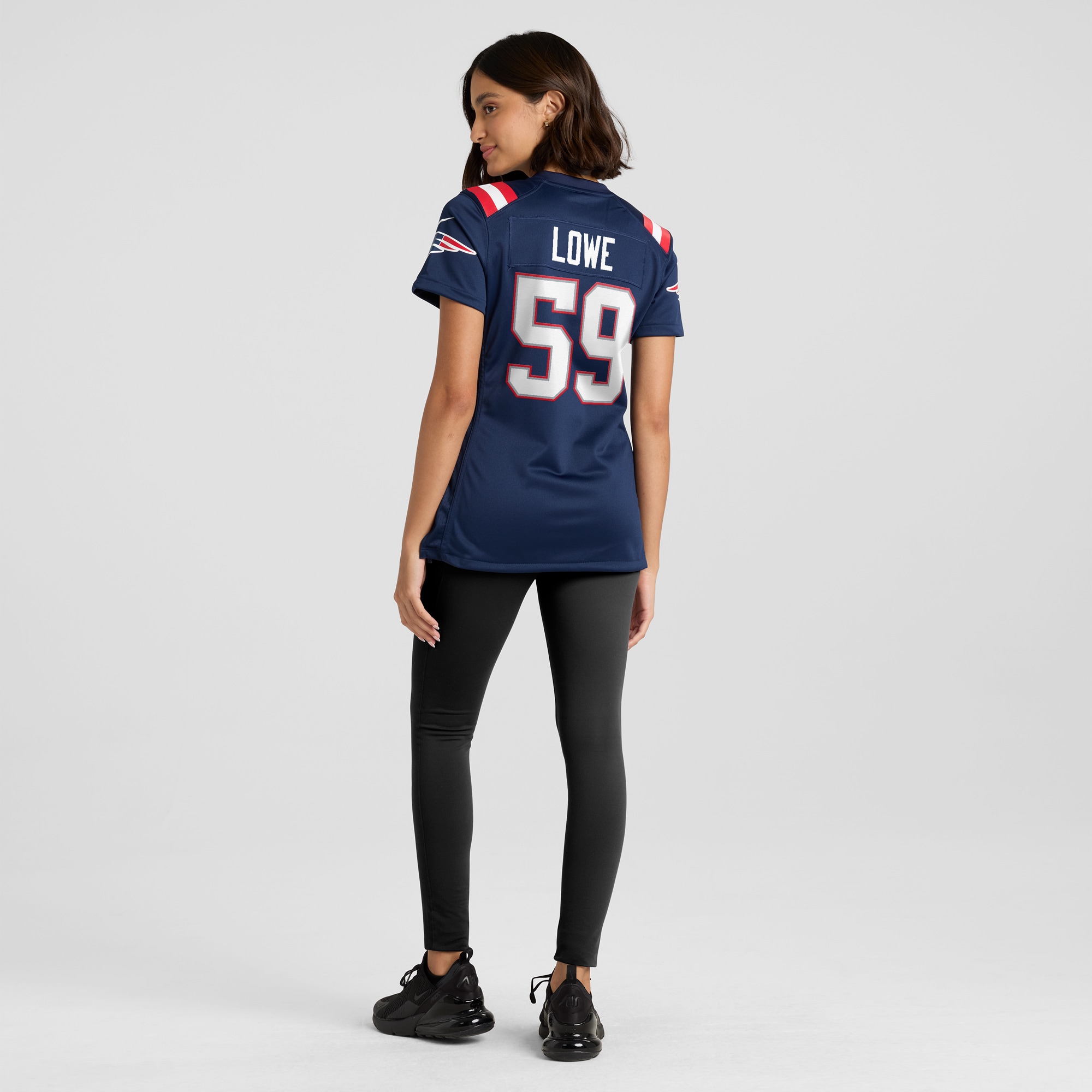 New England Patriots Vederian Lowe Navy Team Game NFL Jersey Women's