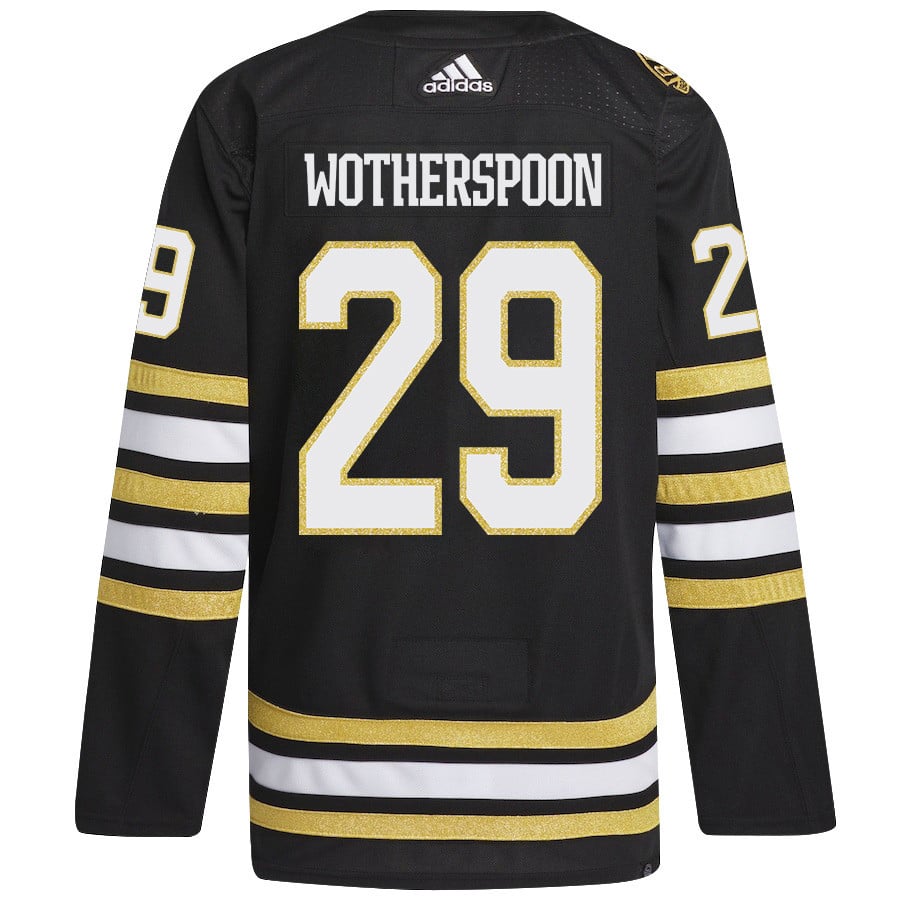 Parker Wotherspoon 29 Boston Bruins 2024 Playoffs Patch Home Black NHL Jersey Men's