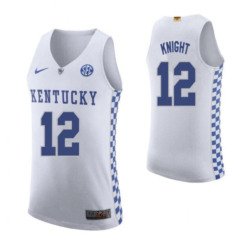 12 Brandon Knight Roa White Elite Kentucky Wildcats NCAA Jersey Men's