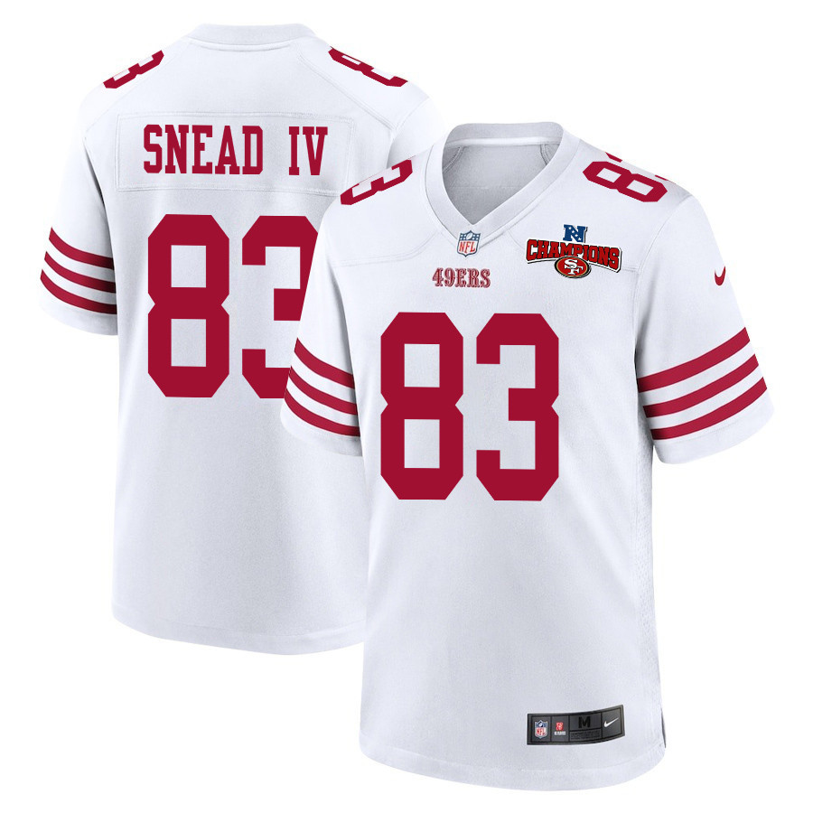 Willie Snead IV 83 San Francisco 49ers NFC Champions Patch Game White NFL Jersey Men's