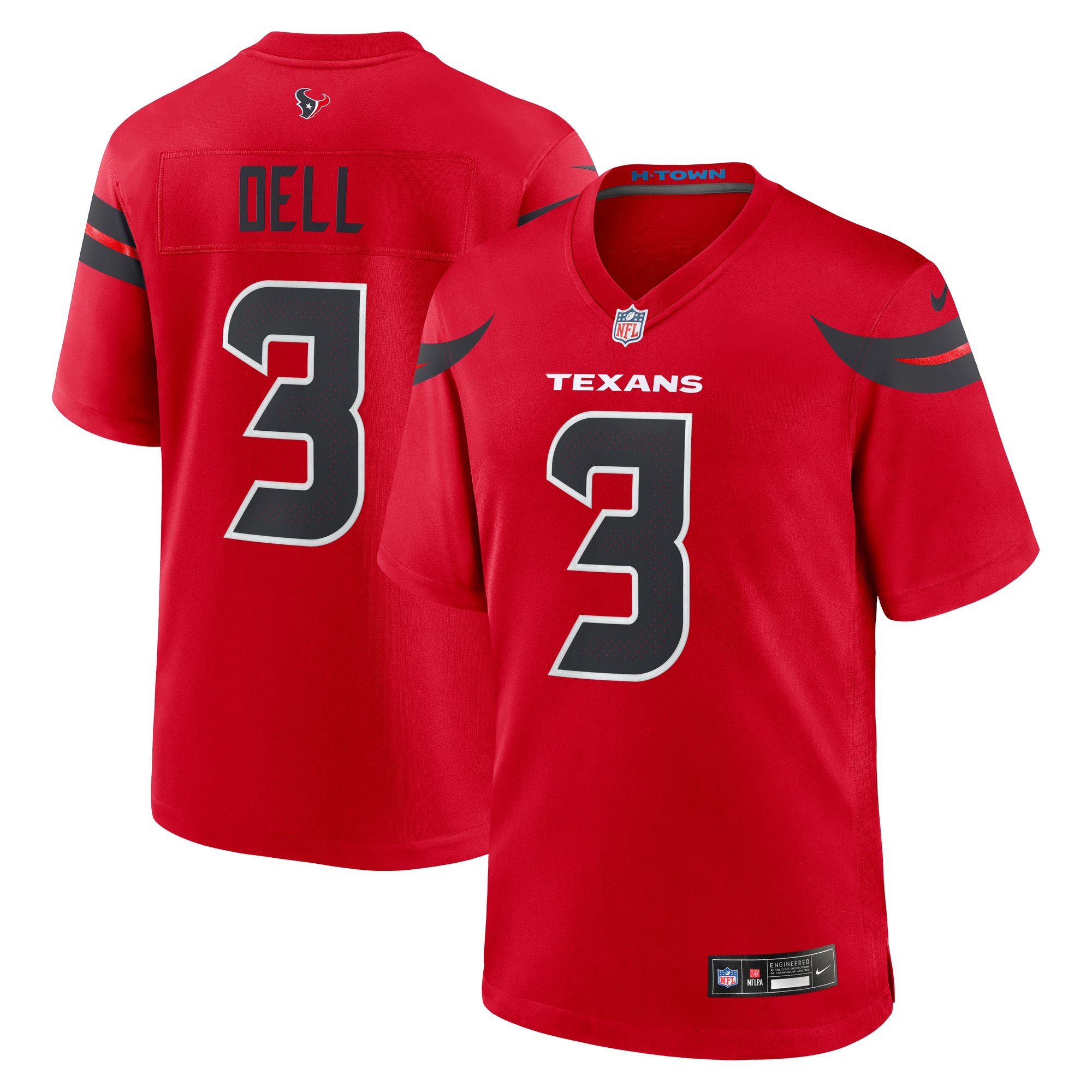 Houston Texans Tank Dell Red Alternate Game NFL Jersey Men's