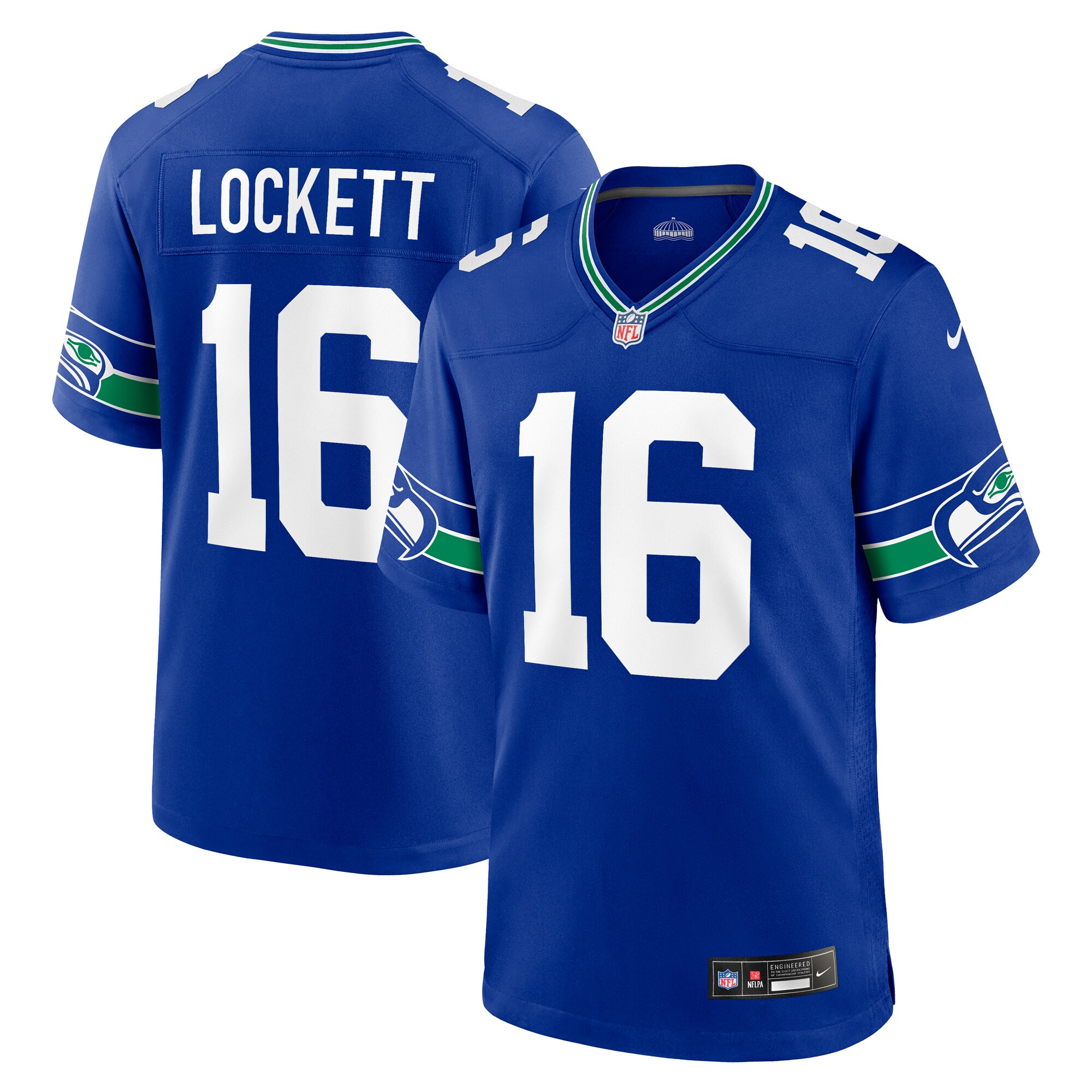 Seattle Seahawks Tyler Lockett Royal Throwback Player Game NFL Jersey Men's